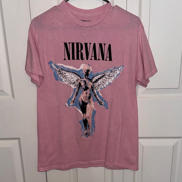 NIRVANA Tops - NIRVANA Pink Angel Graphic Tee, EUC, size M